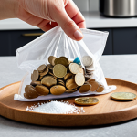 An illustrative image of a person's hand carefully balancing a small scale. On one side, a traditional sugar bag, and on the other, various modern alternative sweeteners like Stevia and Erythritol sachets. Euro coins are subtly placed near the scale, emphasizing the "cost per sweetening dose" concept and the initial investment challenge. The background is a clean, inviting kitchen counter, suggesting a thoughtful approach to balancing taste and budget. High detail, realistic lighting.