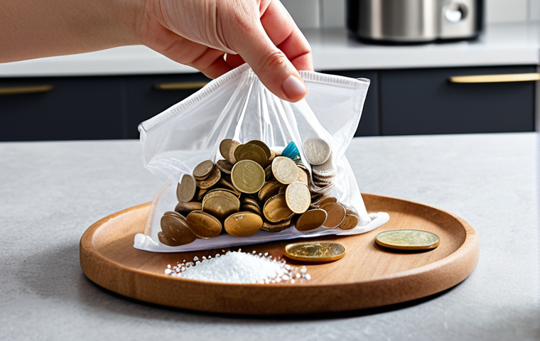 An illustrative image of a person's hand carefully balancing a small scale. On one side, a traditional sugar bag, and on the other, various modern alternative sweeteners like Stevia and Erythritol sachets. Euro coins are subtly placed near the scale, emphasizing the "cost per sweetening dose" concept and the initial investment challenge. The background is a clean, inviting kitchen counter, suggesting a thoughtful approach to balancing taste and budget. High detail, realistic lighting.