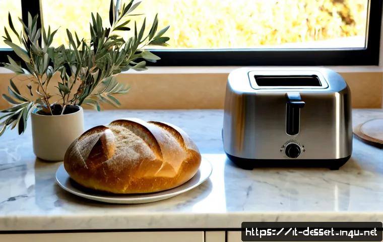 제빵 기계 추천 - Photorealistic Italian home kitchen comparison scene, two modern stainless steel bread makers side b...